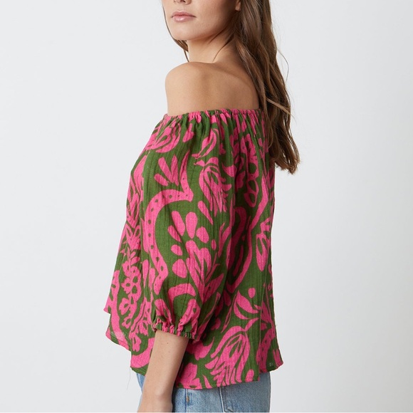 NWT “Candice" Printed Cotton Gauze Top - Picture 2 of 9